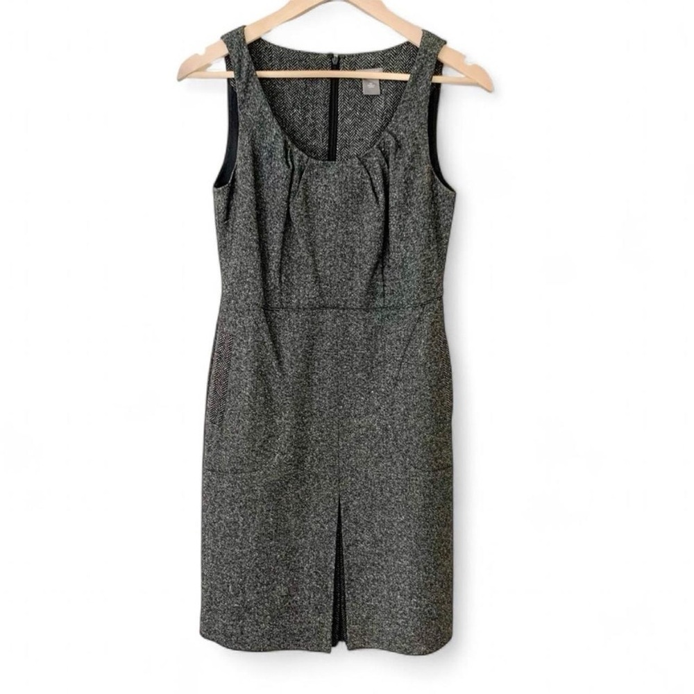 Classic + Sophisticated Ann Taylor Petites- 0P Herringbone Wool Sheath Dress